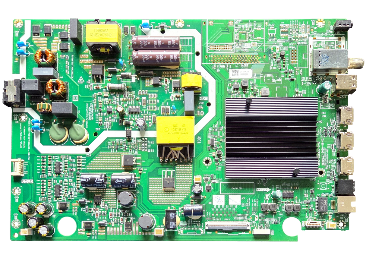 N012406-000940-002 Coocaa Main Board/Power Supply, 5800-A9K53G-0P10, 50S6G