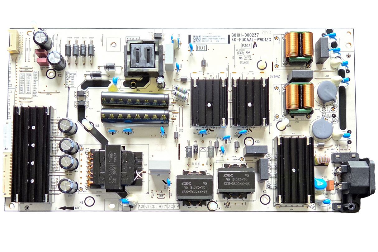 G0504-000408-Z00 TCL Power Supply, G0504-000408-Z00, G0101-000237, 40-P30AAL-PWD1ZG, 75QM6K, 75QM5K