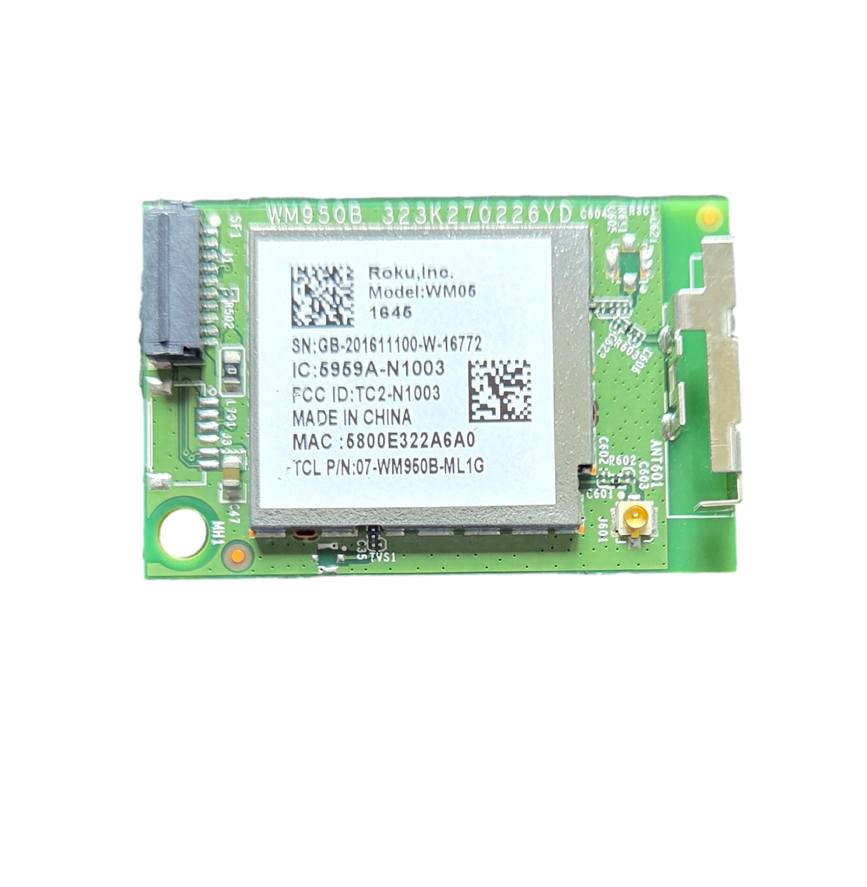 07-WM950B-ML1G, TCL Wi-Fi Board, WM05, TC2-N1003, 55US57, 55US5800, 65US5800