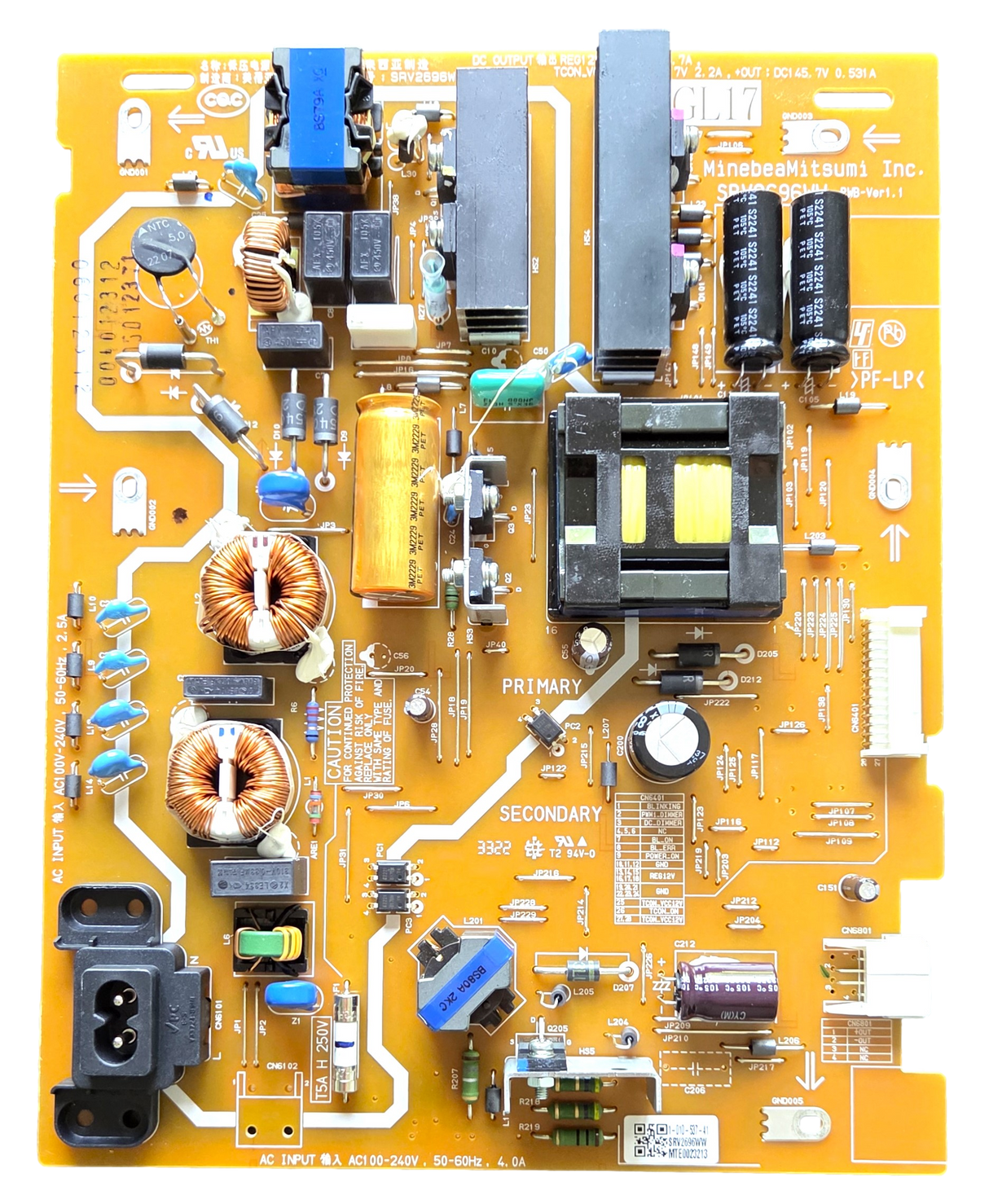 1-010-537-41 Sony Power Supply, 101053741, FW-43BZ30L, KD-43X85K, KD-43X80K, FW-43X80K, FW-43X85K