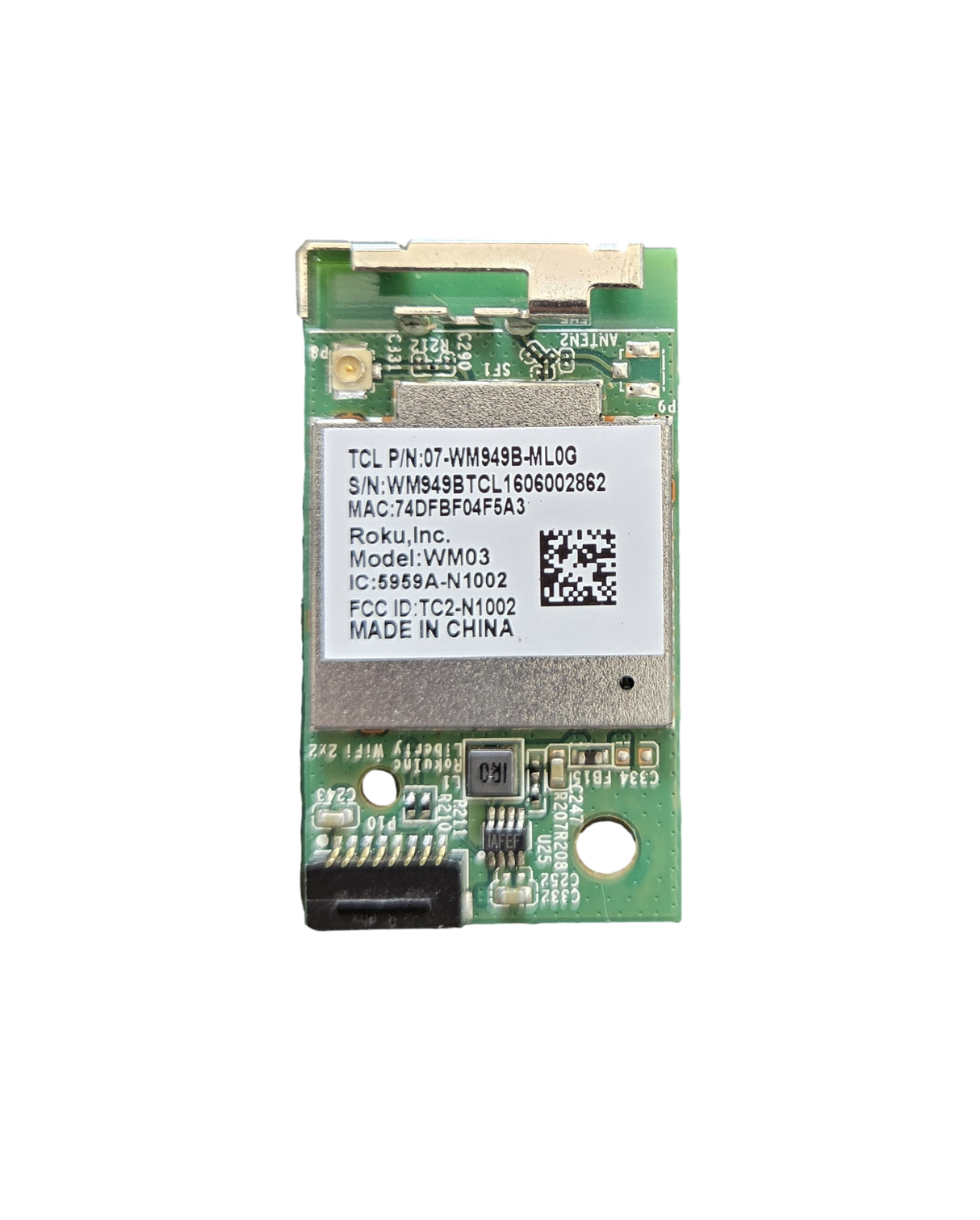 07-WM949B-ML0G, Insignia Wi-Fi Board, WM03, TC2-N1002, NS-48DR420NA16, 50FS3800, 55FS3850