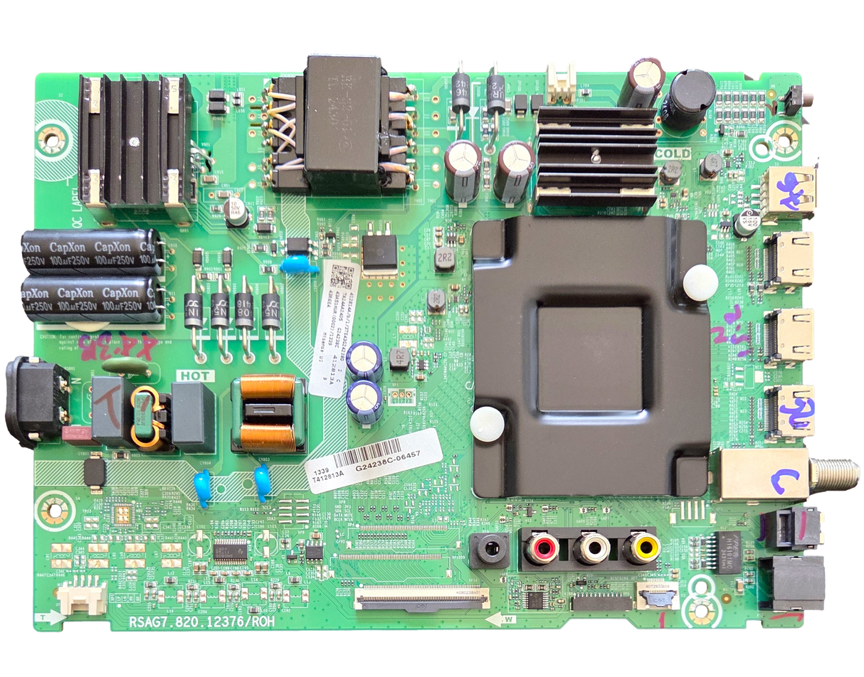 412814A Hisense Main Board, 412813A, RSAG7.820.12376/ROH, 40G24254WH02981, 40H4030F4