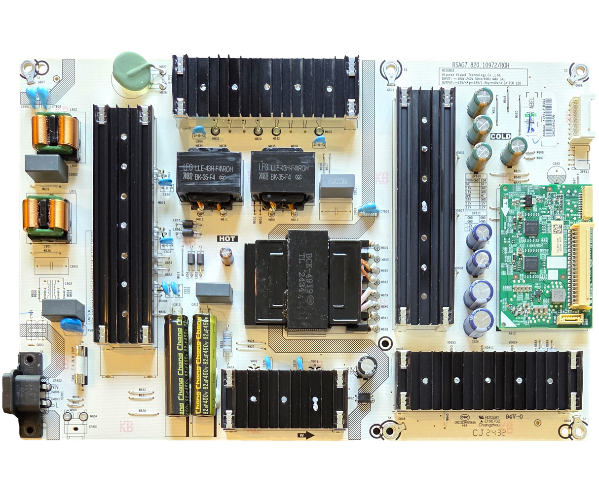 333643 Hisense Power Supply Board, RSAG7.820.10972/R0H , 65UGHR, 65UGKR