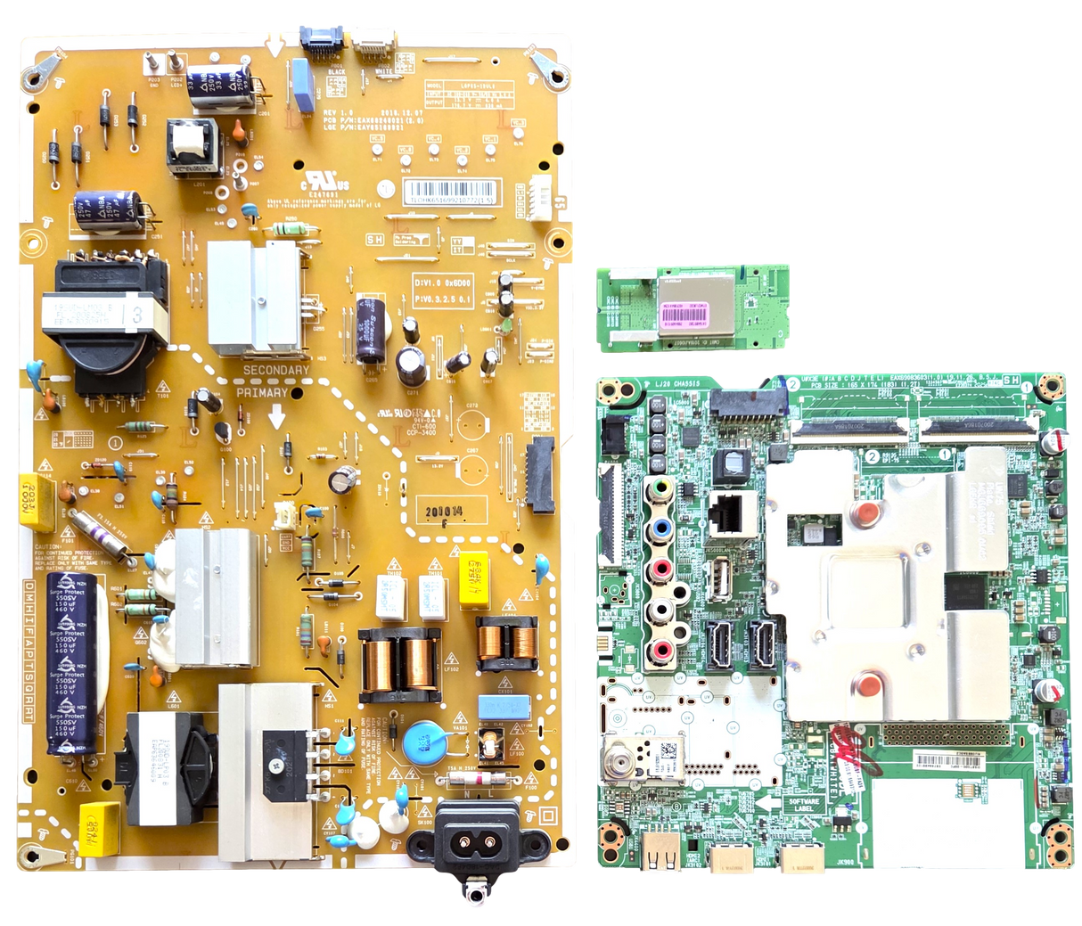 65NANO81ANA LG TV Repair Parts Kit, EBT66493102 Main Board, EAY65169921 Power Supply, EAT64897302 Wifi, 65NANO81ANA BUSFLOR, 65NANO81ANA