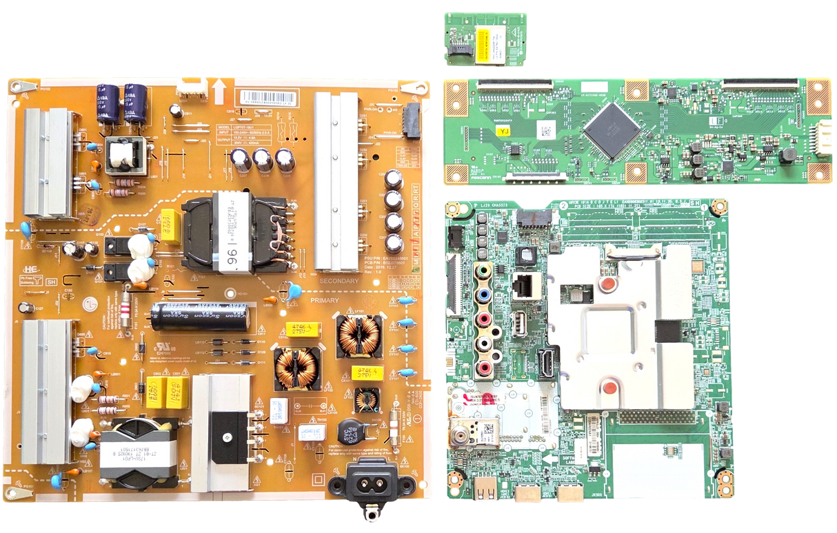 70UN7070PUA LG TV Repair Parts Kit, EBT66527904 Main Board, EAY65248601 Power Supply, RUNTK0334FVYJ T-Con, EAT64113202 Wifi, 70UN7070PUA AUSMLKR, 70UN7070PUA