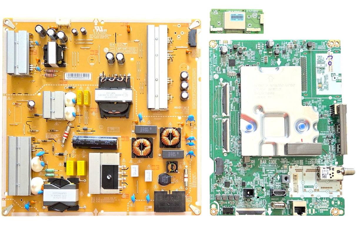 75NANO75UPA LG TV Repair Parts Kit, EBT66648303 Main Board, EAY65895542 Power Supply, EAT65166902 Wifi, 75NANO75UPA BUSCLKR, 75NANO75UPA