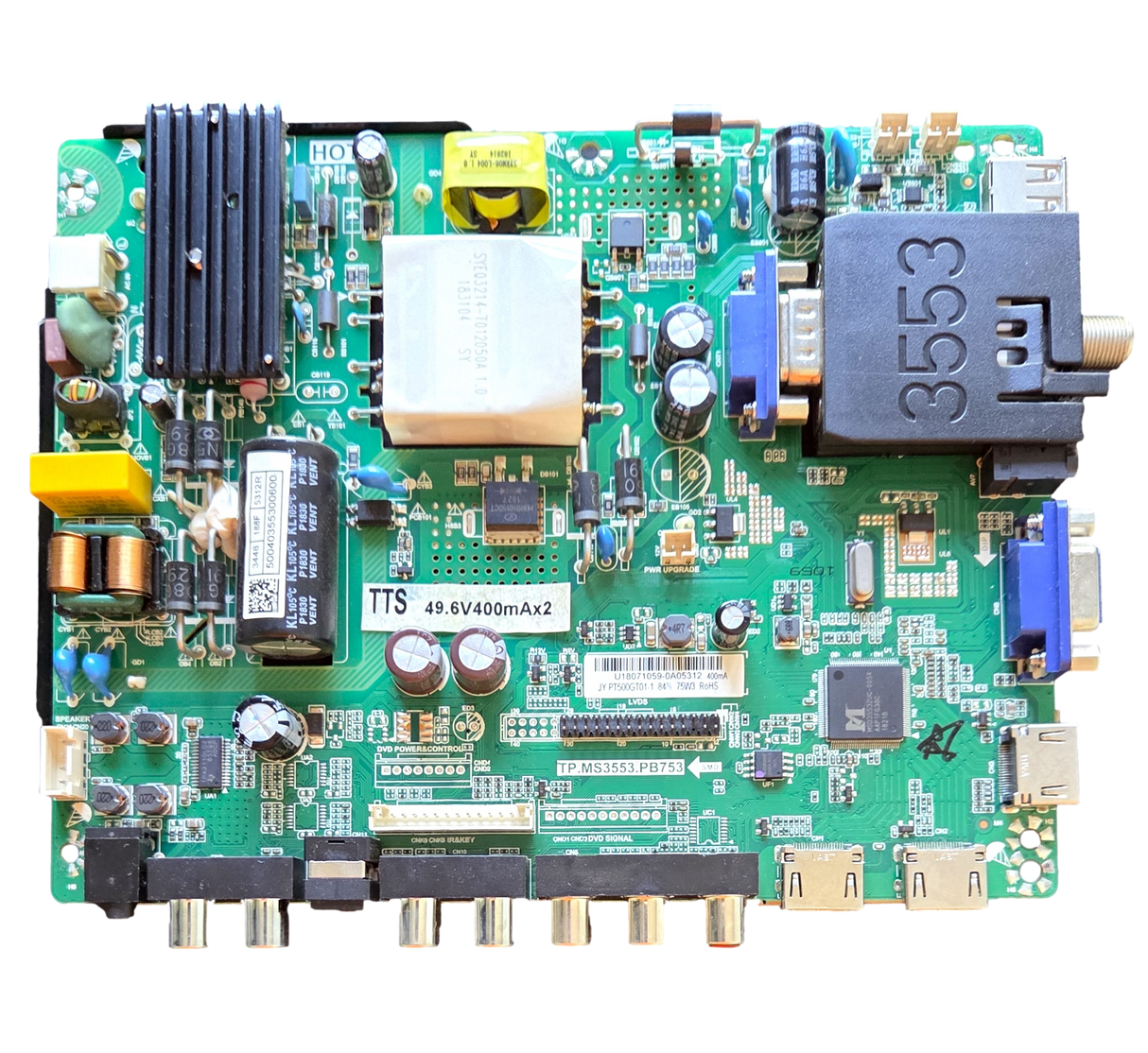 50040355300600 Sceptre Main /Power Supply Board, TP.MS3553.PB753 , U18071059 , H50