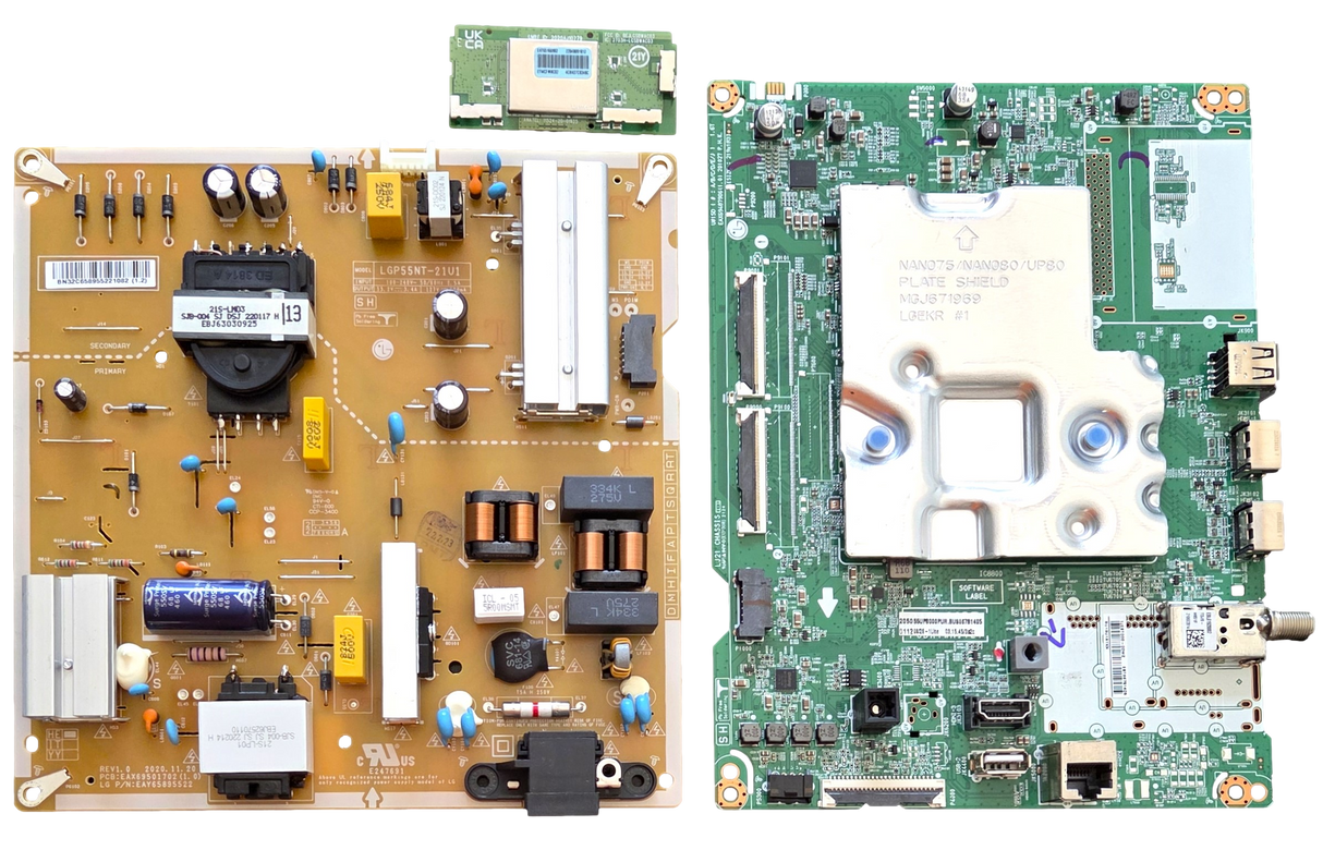 55UP8000PUR LG TV Repair Parts Kit, EBT66781410 Mian Board, EAY65895522 Power Supply, EAT65166902 Wifi, 55UP8000PUR BUSGLKR, 55UP8000PUR