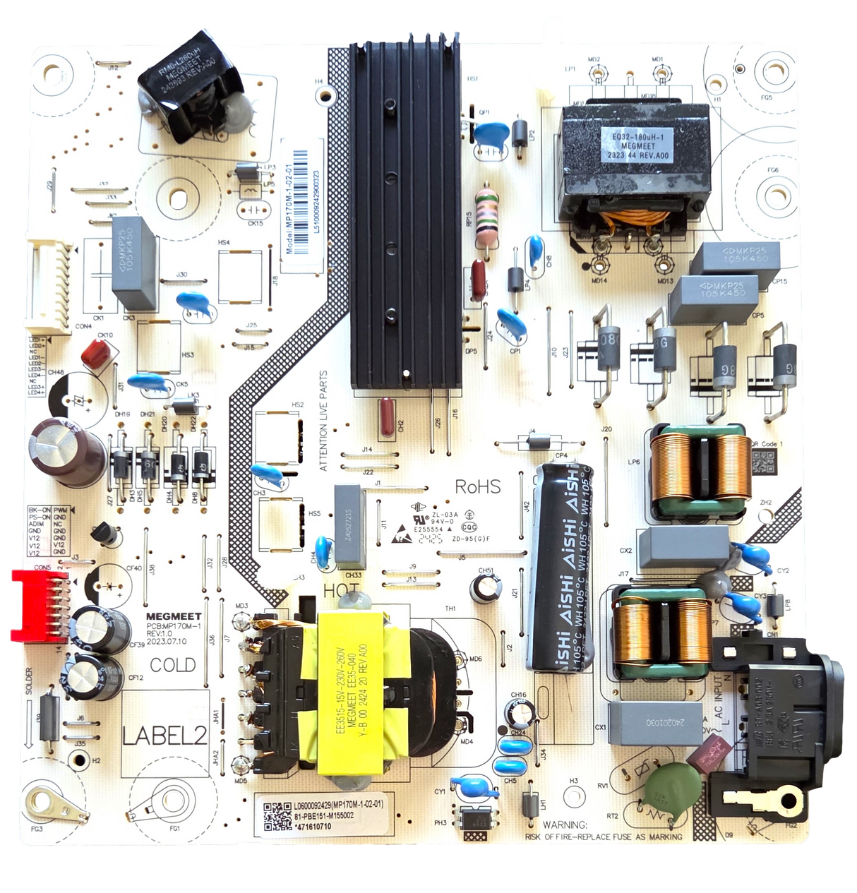 MP170M-1-02-01 Funai Power Supply, 81-PBE151-M155002, 65PUL7973/F7