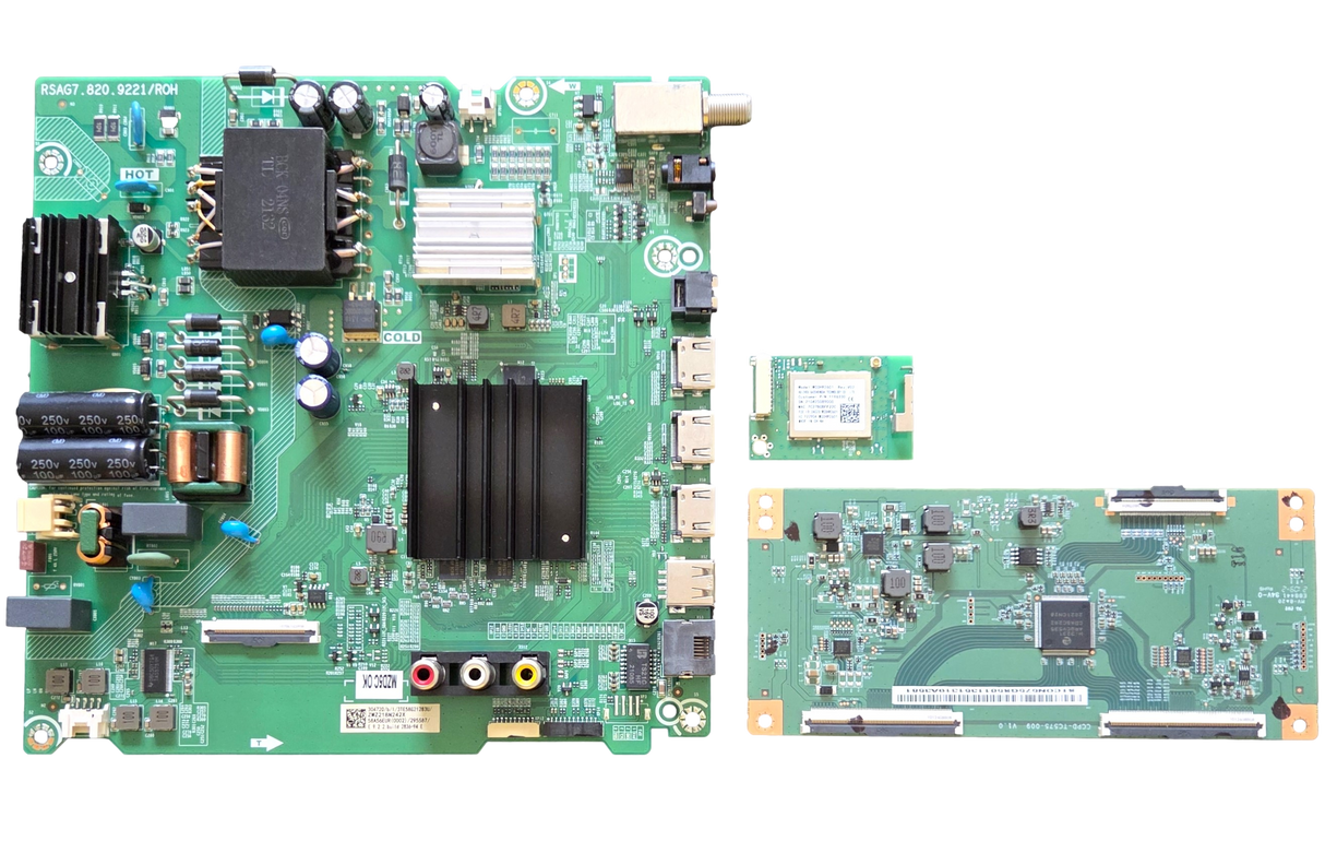 58R6E3 Hisense TV Repair Parts Kit, 304720 / 295587 Main Board, STCON575G T-Con, 1196330 Wifi, 58R6E3 V4, 58R6E3