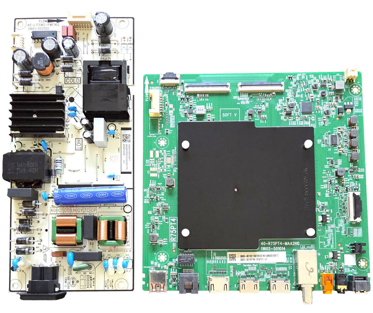 55Q651G TCL TV Repair Parts Kit, 30800-001195 Main Board, 30805-000420 Power Supply, 55Q651G