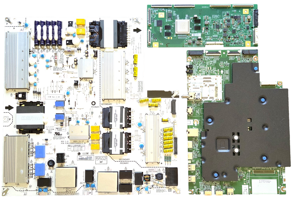 OLED55G2PUA LG TV Repair Parts Kit, EBT66930102 Main Board, EAY36152601 Power Supply, 6871L-6941A T-Con, OLED55G2PUA