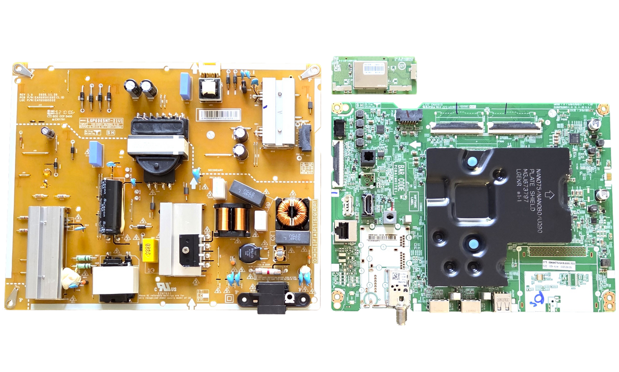 65NANO75UQA LG TV Repair Parts Kit, EBT67377902 Main Board, EAY65895532 Power Supply, EAT65182001 Wifi, 65NANO75UQA BUSFLKR, 65NANO75UQA