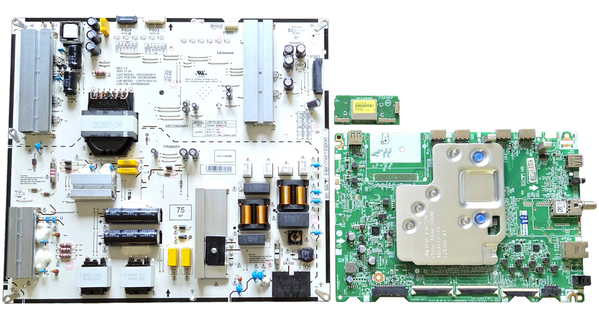 75QNED80UQA LG TV Repair Parts Kit, EBT66967001 Main Board, EAY65893204 Power Supply, EAT65167004 Wifi, 75QNED80UQA BUSGLJR, 75QNED80UQA
