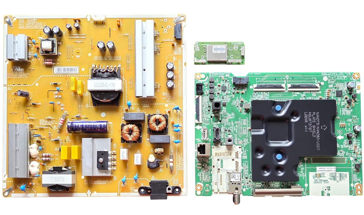 70UQ9000PUD LG TV Repair Parts Kit, EBT66972702 Main Board, EAY65895642 Power Supply, EAT65182001 Wifi, 70UQ9000PUD BUSMLKR, 70UQ9000PUD