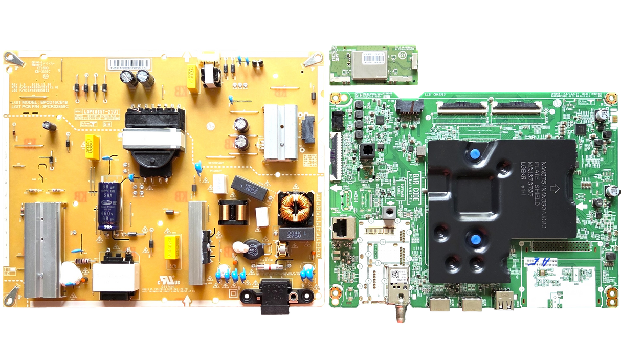 65UQ7070ZUE LG TV Repair Parts Kit, EBT66967602 Main Board, EAY65895632 Power Supply, EAT65182001 Wifi, 65UQ7070ZUE BUSYLKR, 65UQ7070ZUE