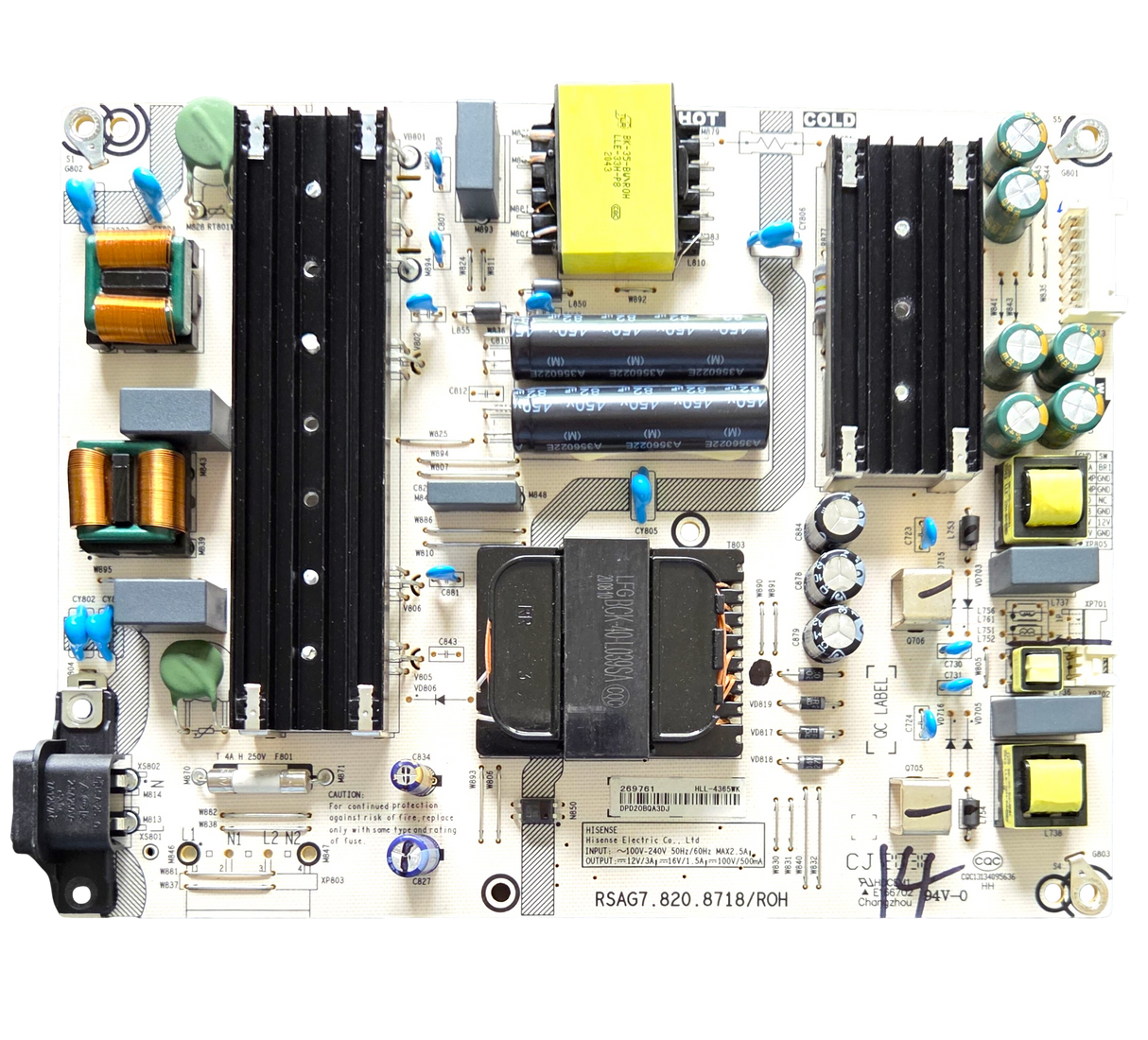 269761 Hisense Power Supply, HLL-4365WK, RSAG7.820.8718/ROH, 65R6090G5, 65R6E3, 65R6090G