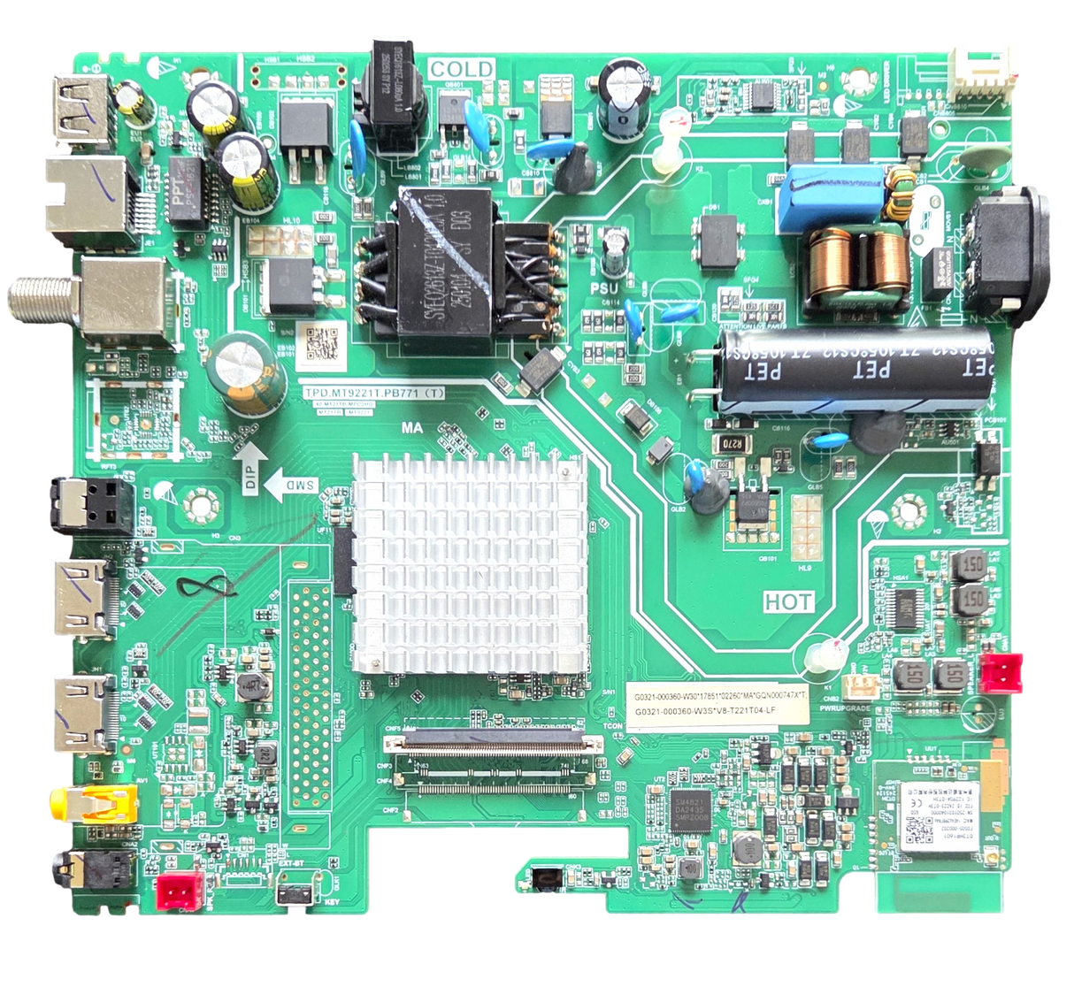 G0321-000360 TCL Main Board, TPD.MT9221T.PB711 (T), 40-MT21TB-MPC2HG, 40Q3K