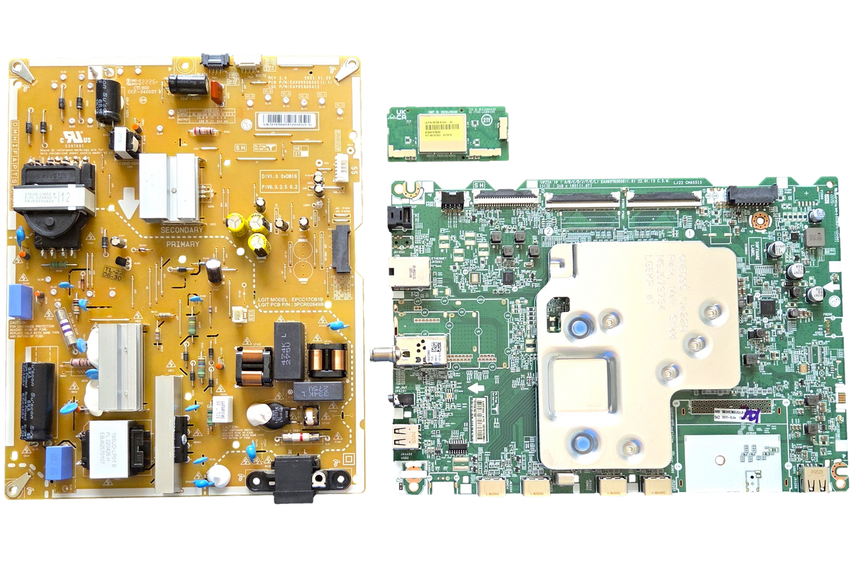 55QNED80UQA LG TV Repair Parts Kit, EBT67328601 Main Board, EAY65895412 Power Supply, EAT65167004 Wifi, 55QNED80UQA