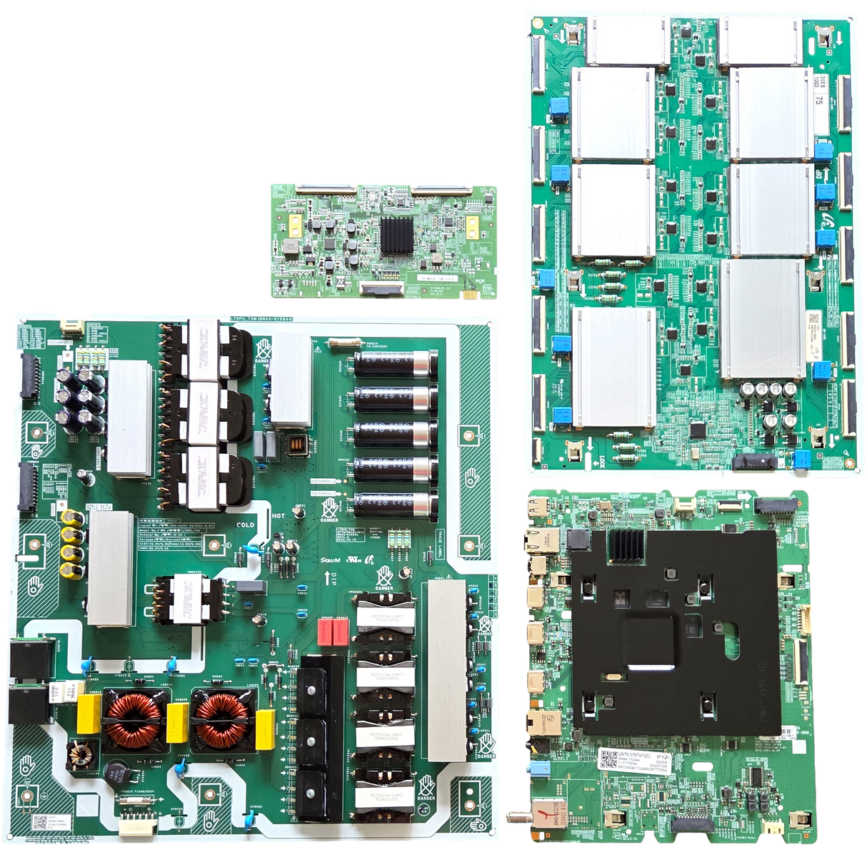 QN75LST9TAFXZA Samsung TV Repair Parts Kit, BN94-17024A Main Board, BN44-01084A Power Supply, BN96-53495A T-Con, BN44-01086A LED Driver, QN75LST9TAFXZA