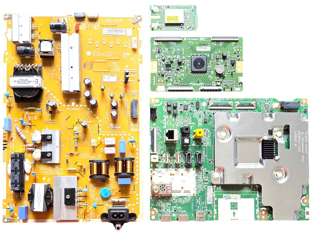 65SJ8000-UA LG TV Repair Parts Kit, EBT64474303 Main Board, EAY64529001 Power Supply, 6871L-5366A T-Con, EAT63377302 Wifi, 65SJ8000-UA