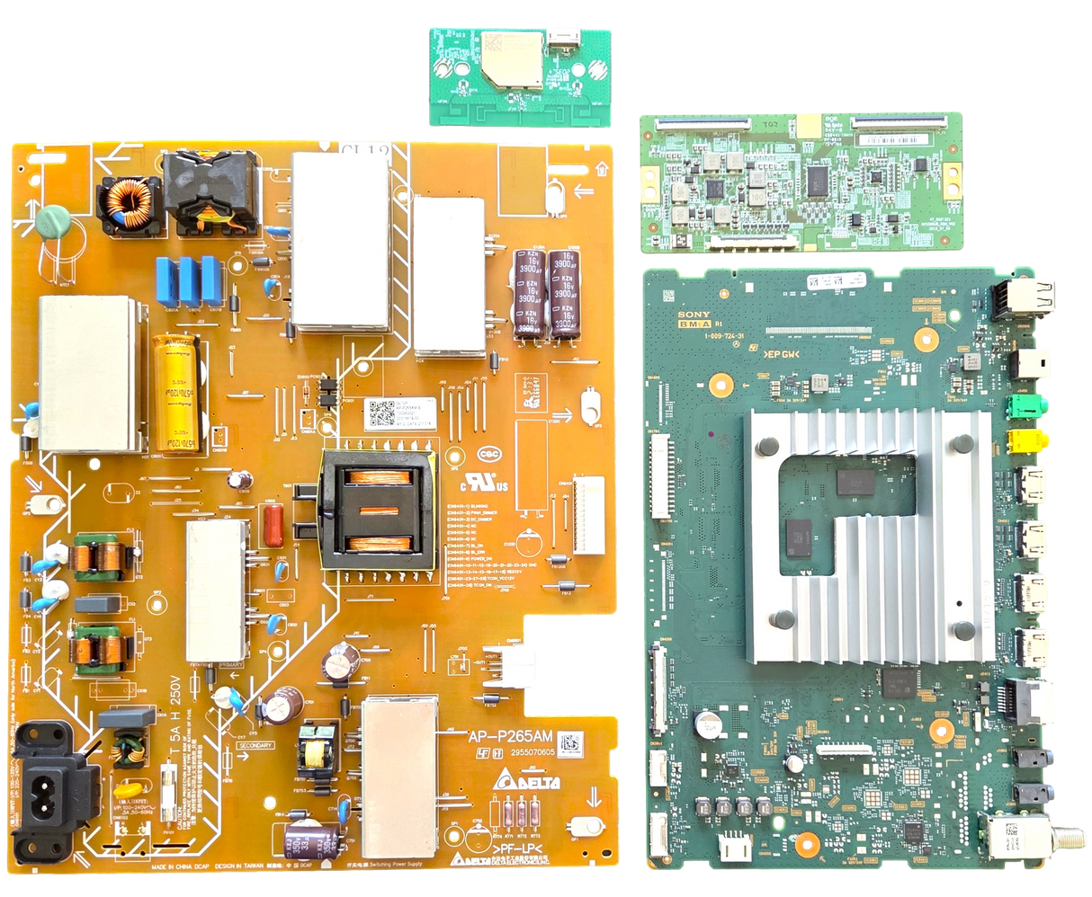 KD-55X80J Sony TV Repair Parts Kit, A-5027-342-A Main Board, 1-004-422-22 Power Supply, 1-007-125-11 T-Con, 1-005-419-11 Wifi, KD-55X80J