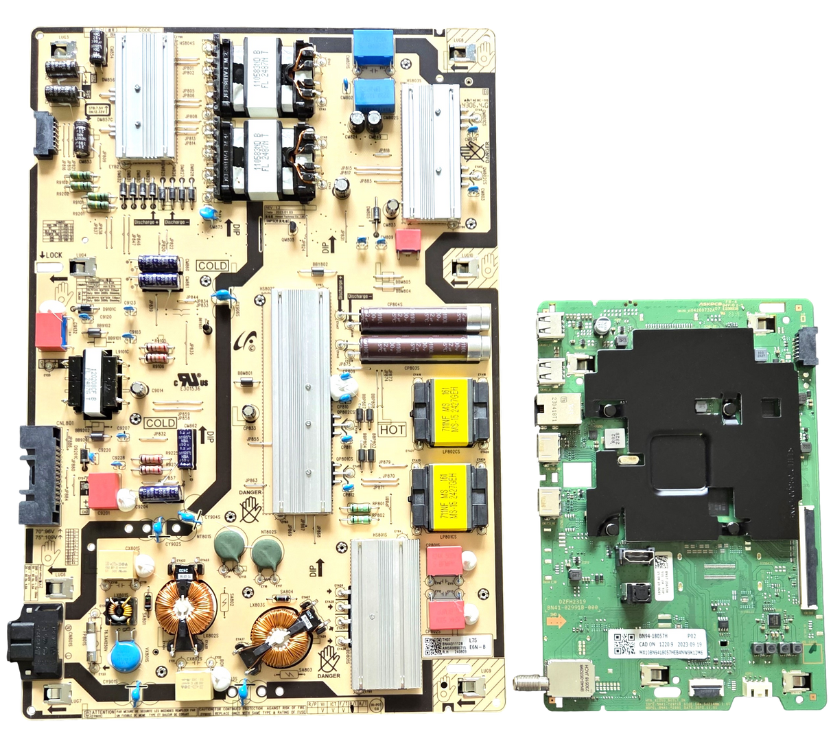UN75CU8000BXZA Samsung TV Repair Parts Kit, BN94-18057H Main Board, BN44-01112B Power Supply, UN75CU8000BXZA UB01, UN75CU8000BXZA