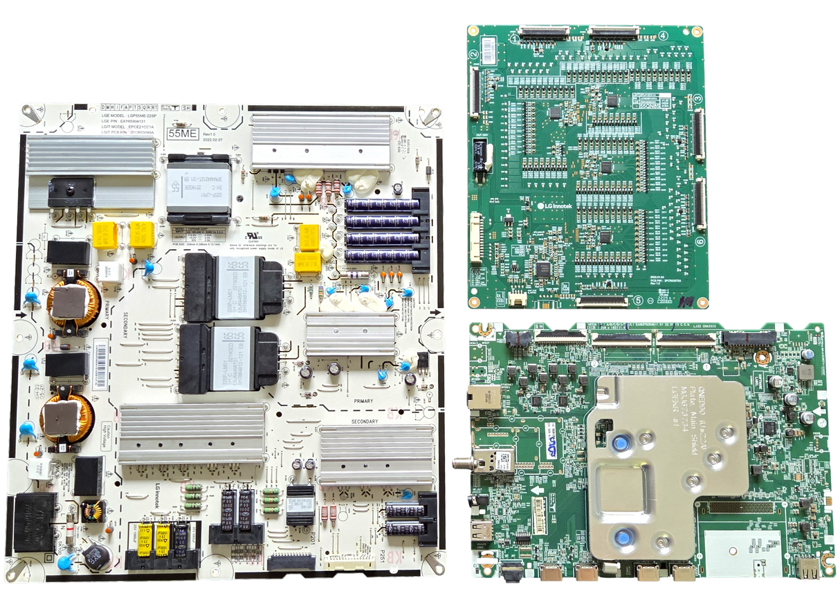 QN55QNED85UQA LG TV Repair Parts Kit, EBT67329101 Main Board, EAY65904131 Power Supply, EBR36085301 LED Driver, 55QNED85UQA