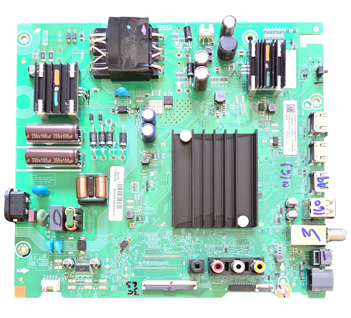 335834 Hisense Main Board/Power Supply, 335833, RSAG7.820.12970/ROH, 43A53FUA(0028), 43A7N