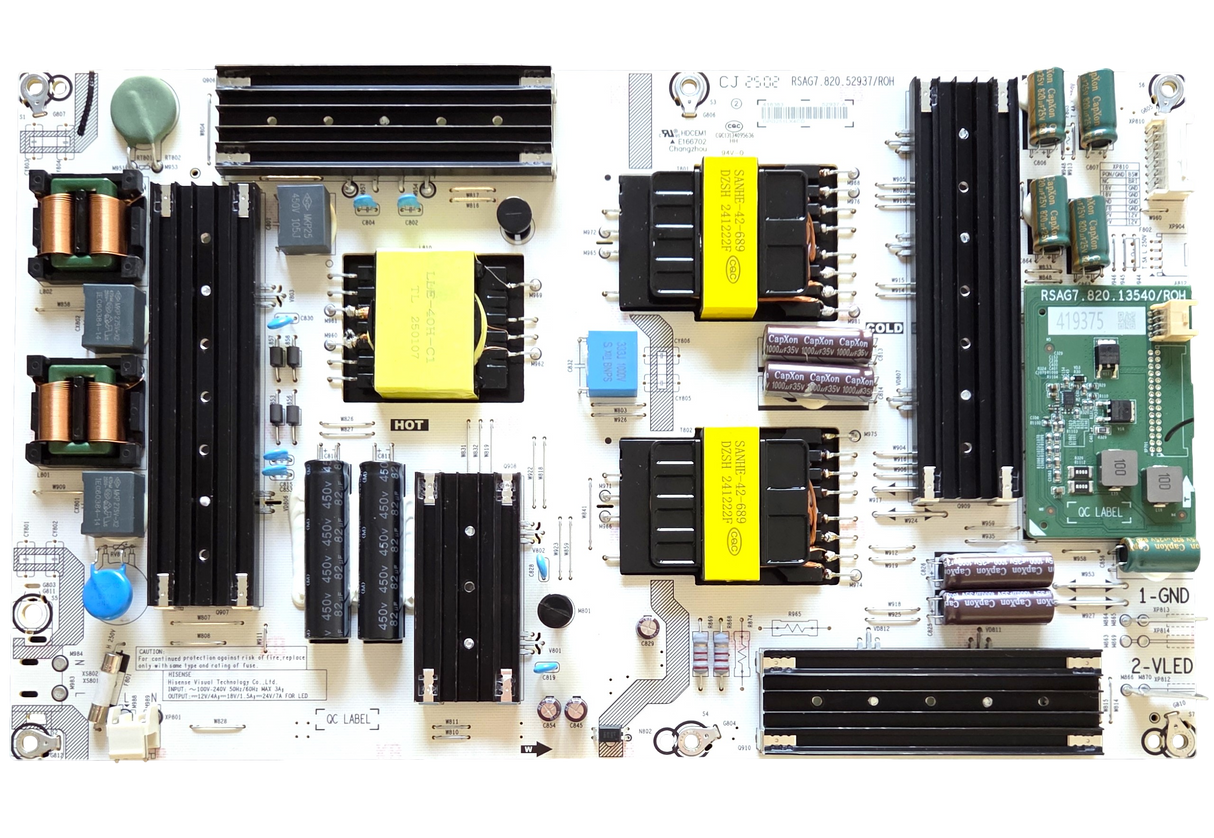 418383 Hisense Power Supply, RSAG7.820.52937/ROH, 55N245109H01285, 55U8GQ