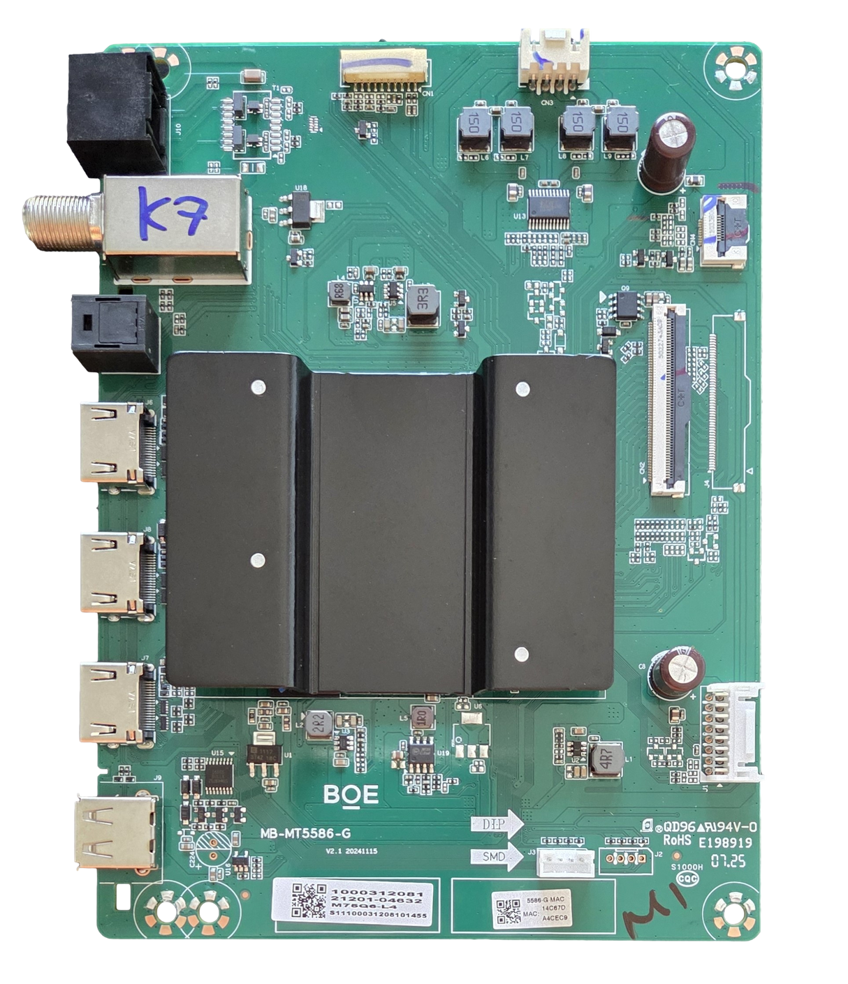 21201-04632 Vizio Main Board, MB-MT5586-G, M75Q6-L4