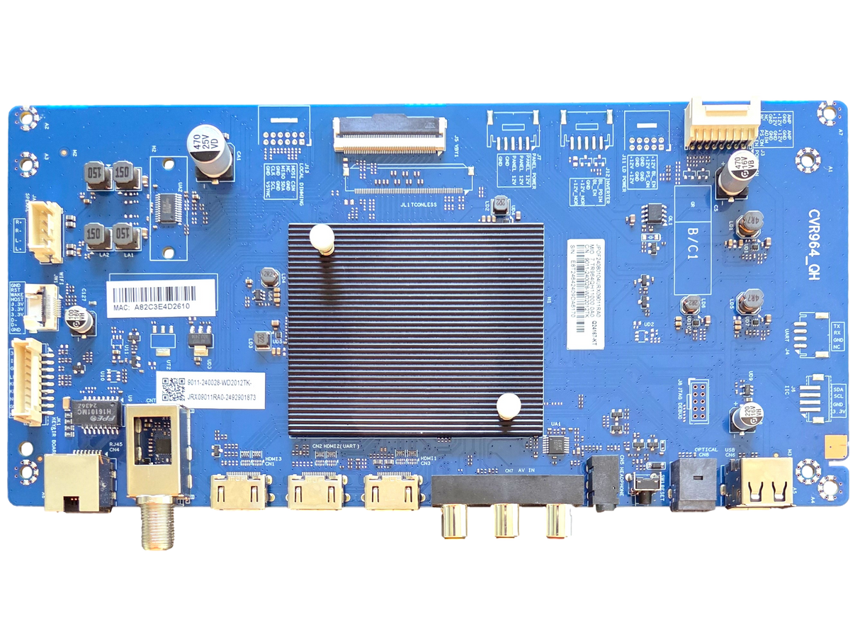 9011-240028-WD2012TK ONN Main Board, CVR964_QH, Q24167-KT, 100012586