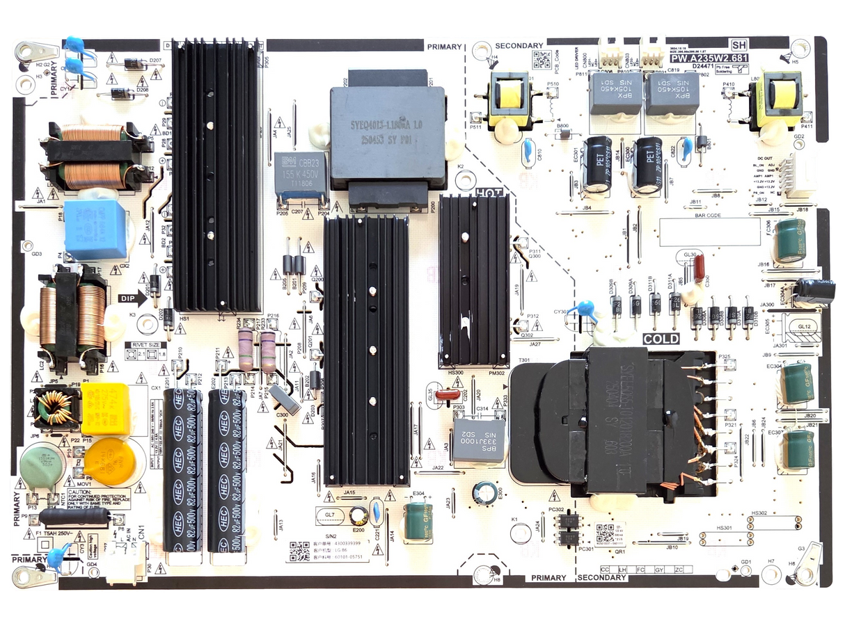 60101-05751 LG Power Supply, PW.A235W2.681, 86UA7500ZUA.CUSFBH, 86UA7500ZUA