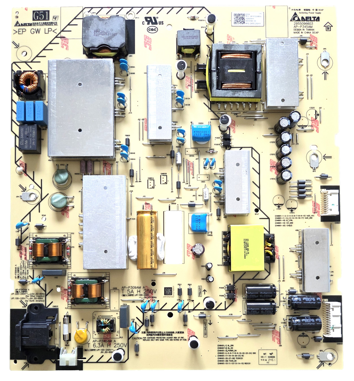 1-024-099-11 Sony Power Supply, 102409911, AP-P345AM, K-55XR50