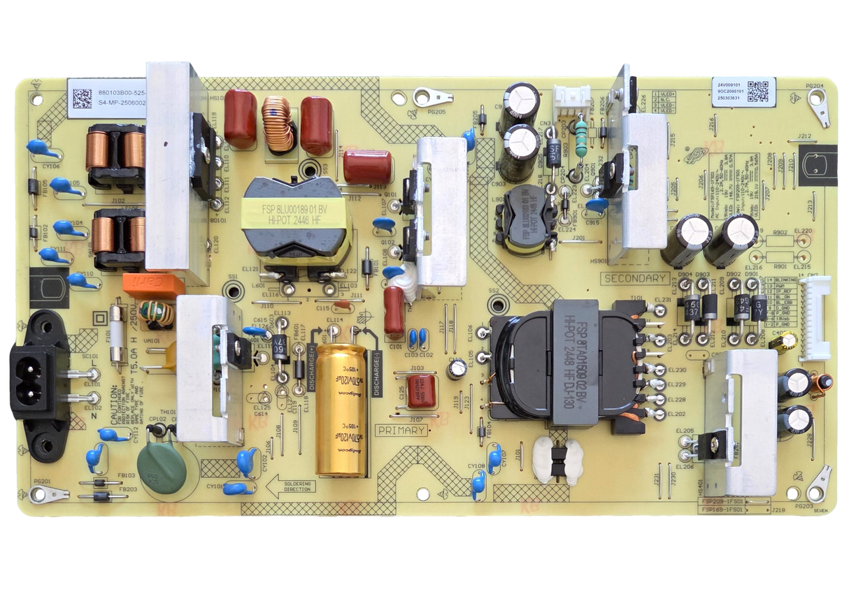 1-024-567-11 Sony Power Supply Board, 2506002311, 880103B00-525-G, 90C2090101, FSP209-1FS01, K-65S20M2