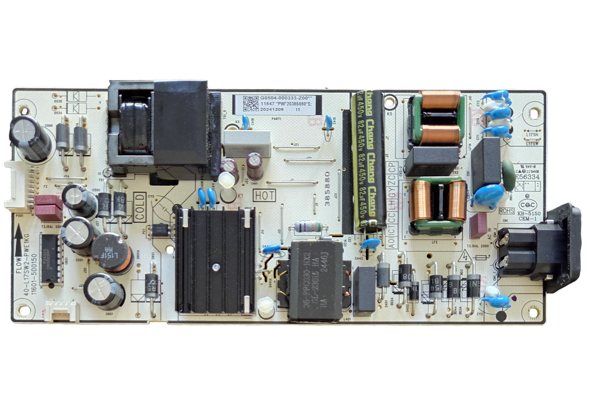 G0504-000333-Z00 TCL Power Supply, G0504-000333-Z00, 40-L17SW2-PWE1KG, 11601-500150, 58S571F