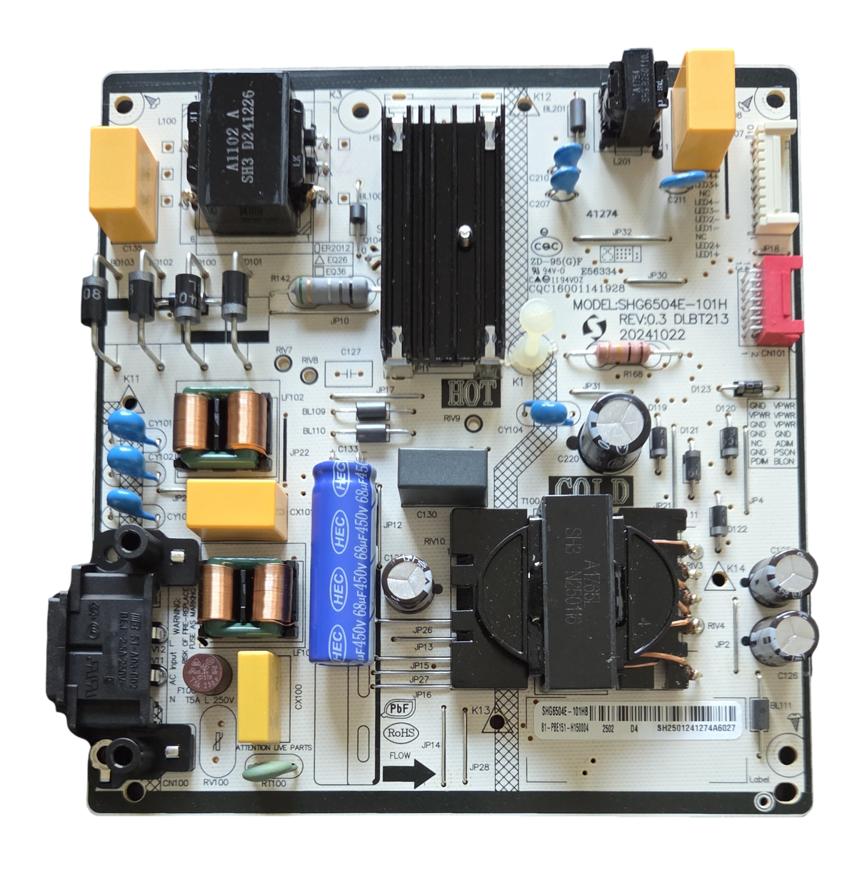 81-PBE151-H150004 Insignia Power Supply, SHG6504E-101H, NS-65F501NA26