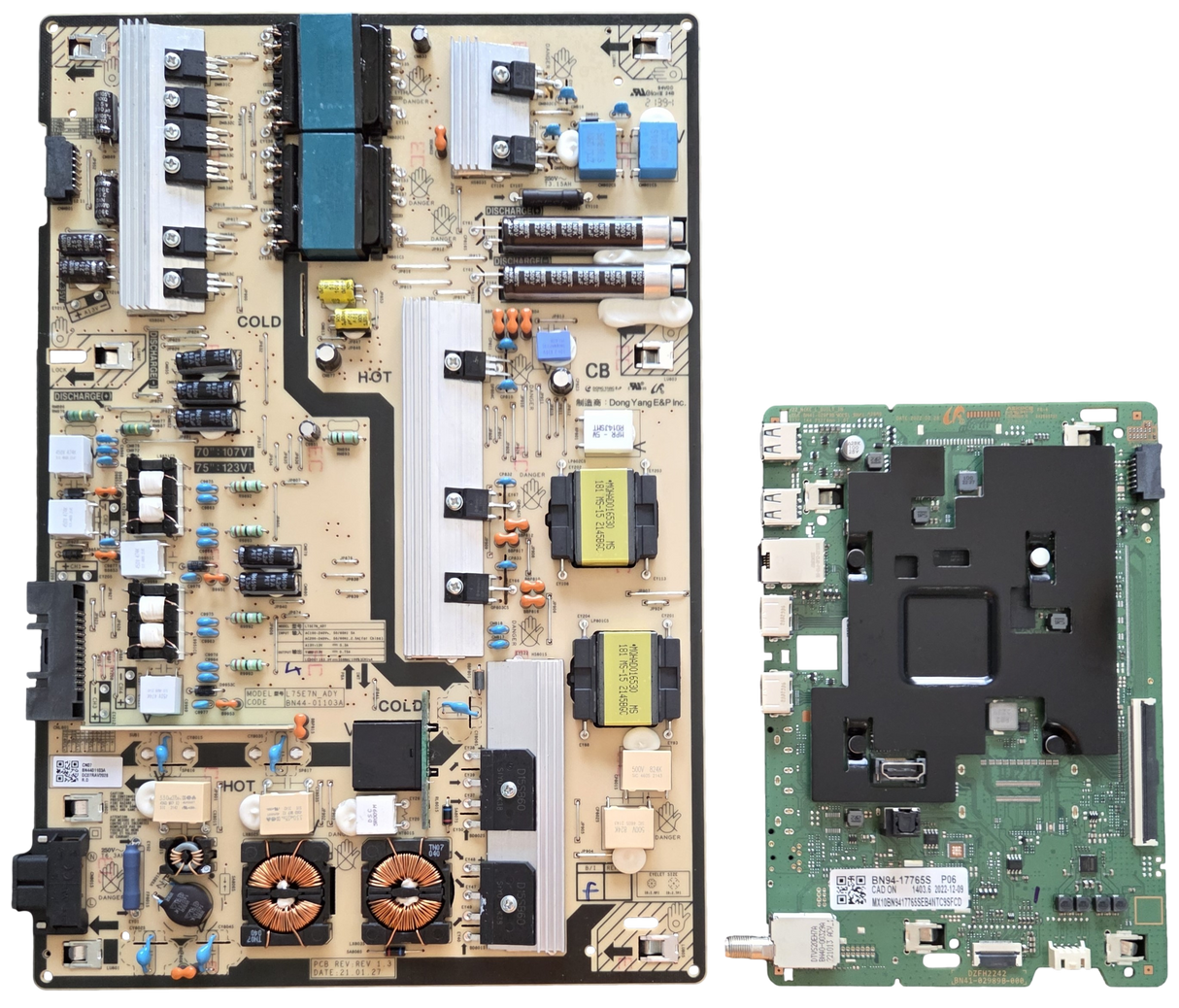 QN70Q60BAFXZA Samsung TV Repair Parts Kit, BN94-17765S Main Board, BN44-01103A Power Supply, QN70Q60BAFXZA UE05, QN70Q60BAFXZA