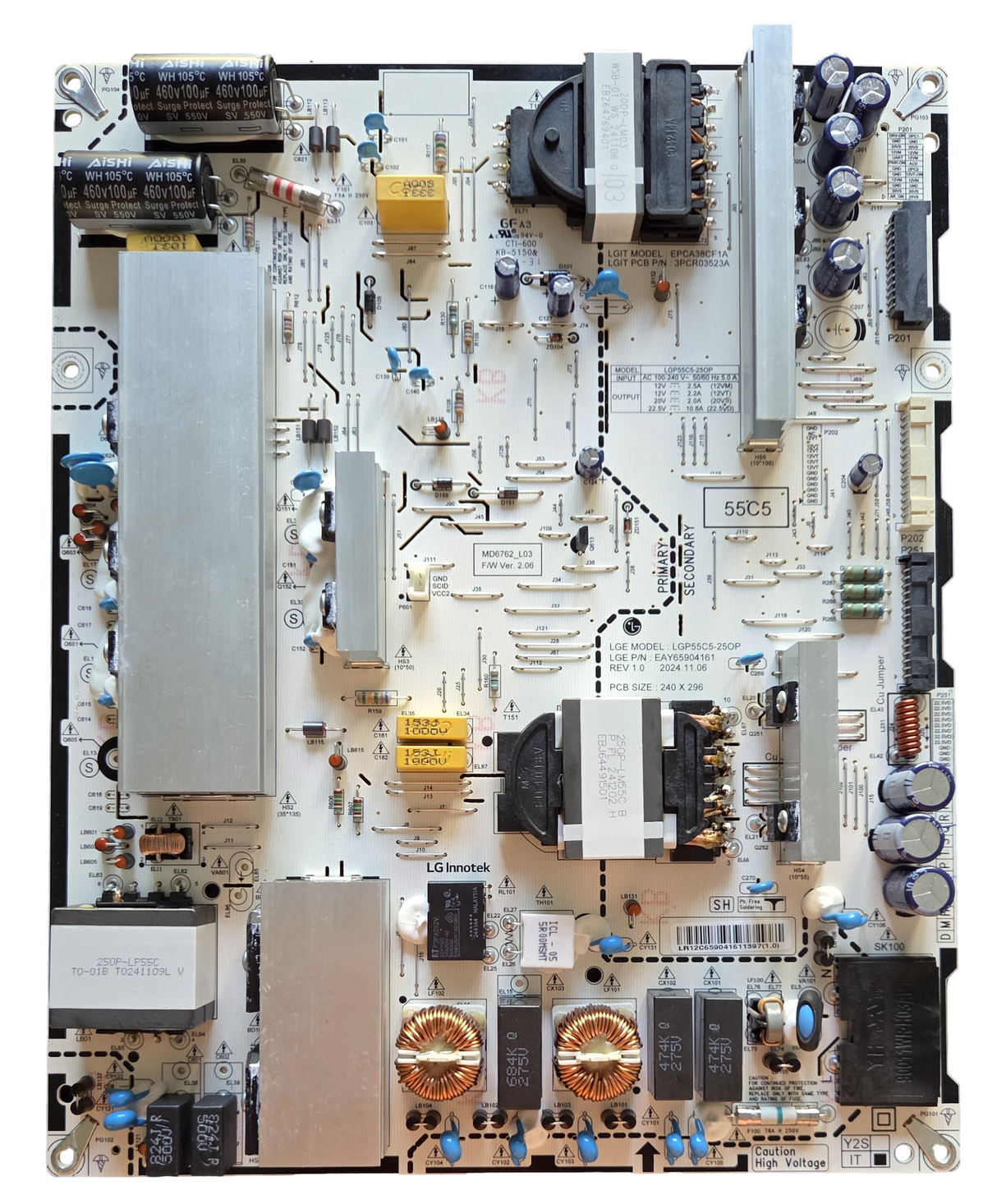 EAY65904161 LG Power Supply, LGP55C5-25OP, OLED55C5PUA