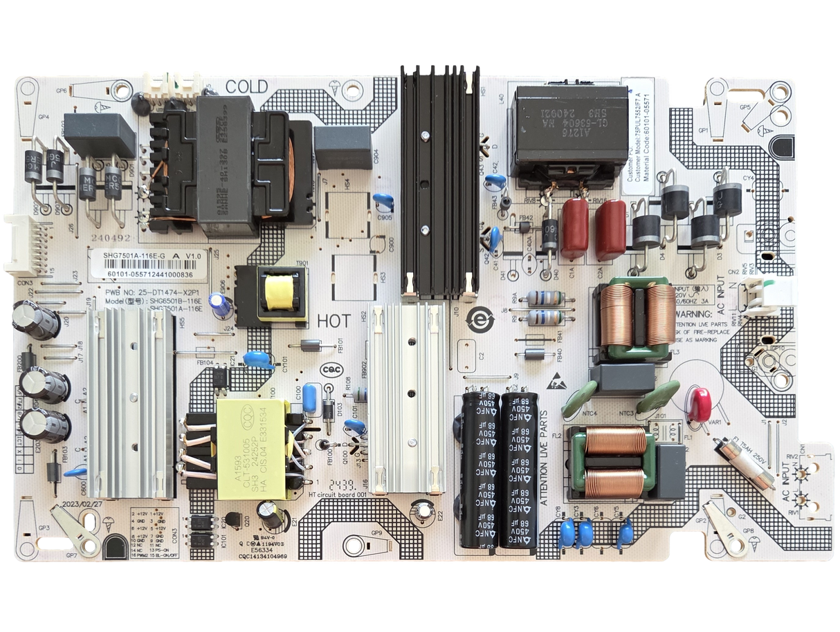 60101-05571 Philips Power Supply, SHG7501A-116E-G, 75PUL7552/F7