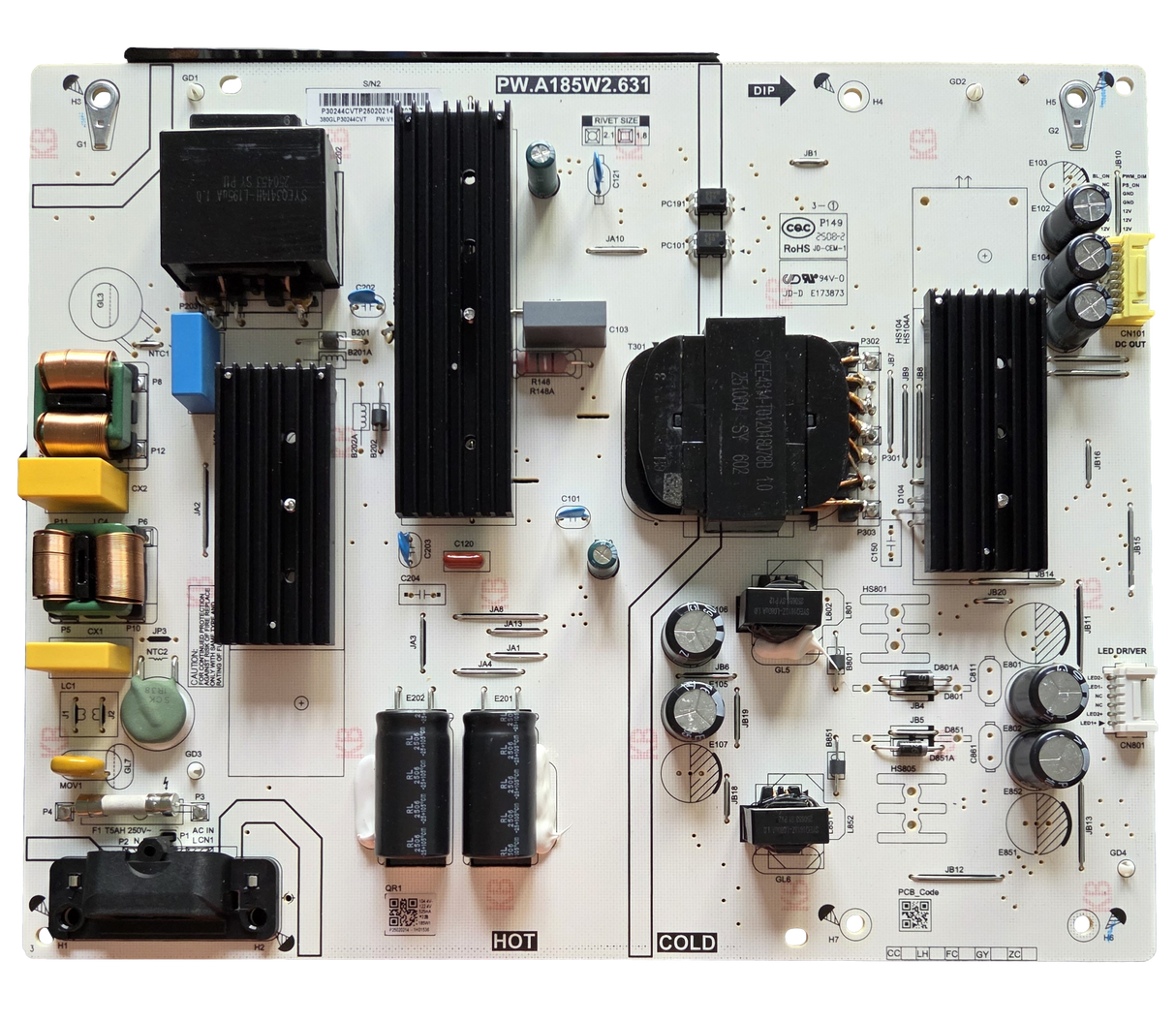 380GLP30244CVT Insignia Power Supply, PW.A185W2.631, NS-70F501NA26