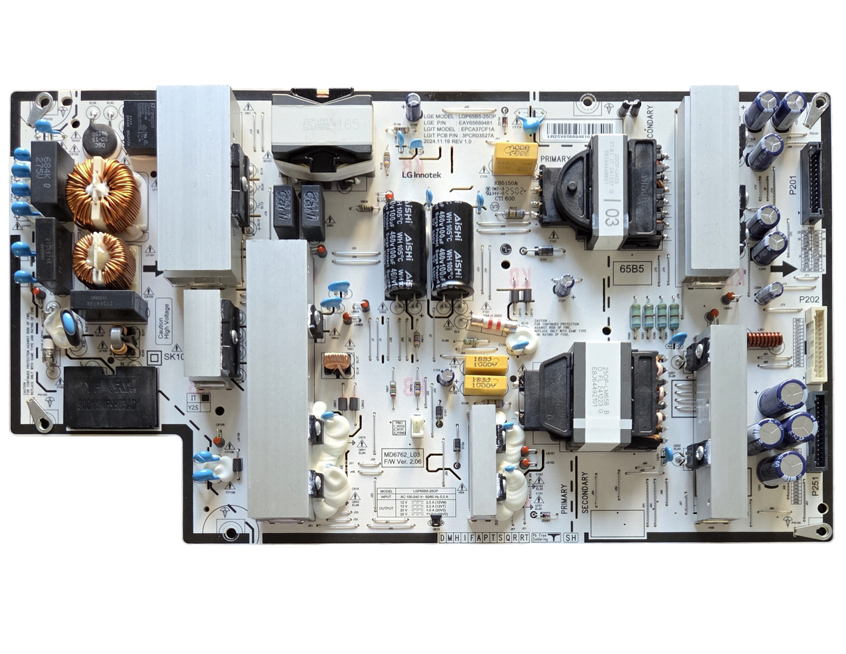 EAY65689481 LG Power Supply Board, LGP65B5-25OP, OLED65B5AUA.DUSQLJR
