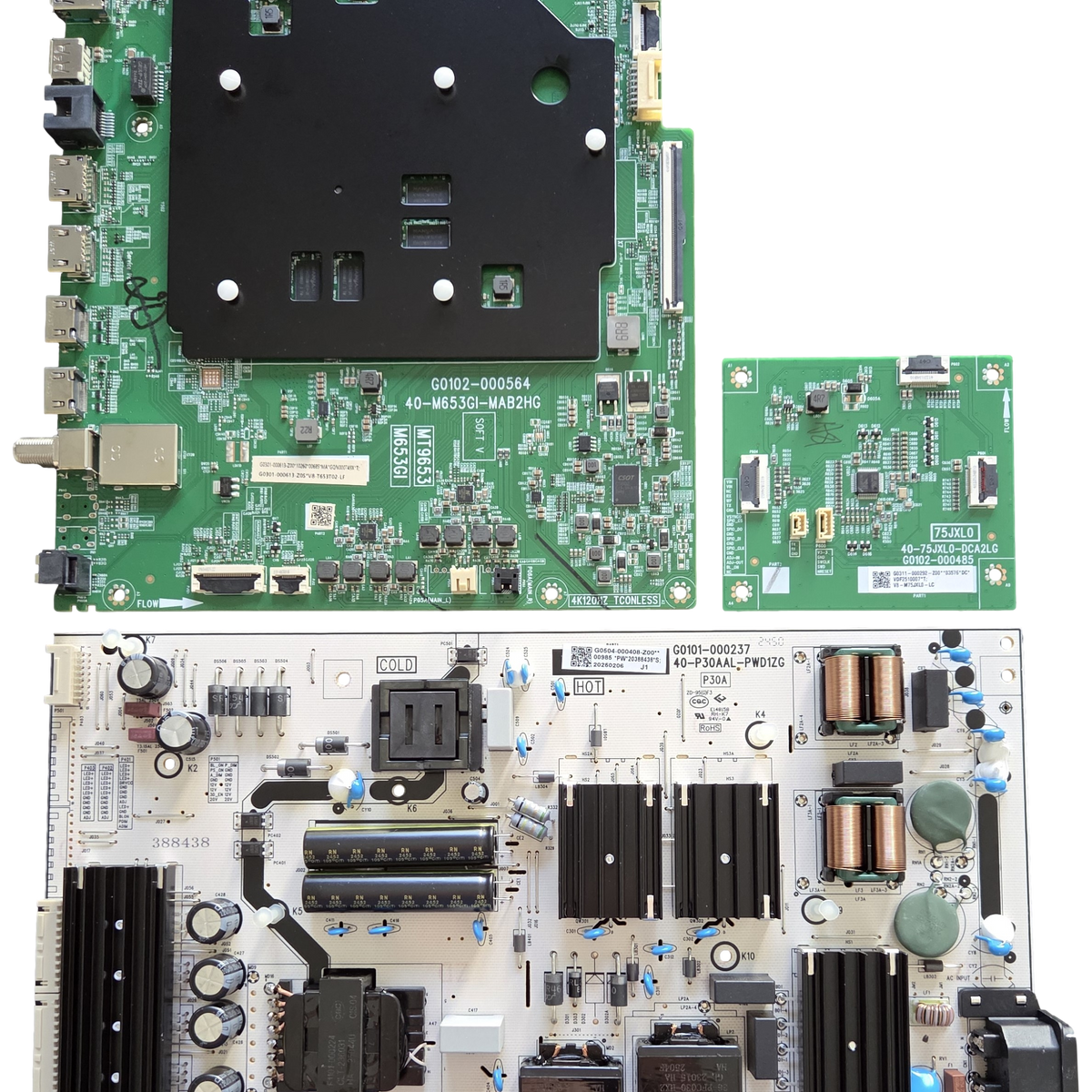 75QM6K TCL TV Repair Parts Kit, G0301-000613-Z00 Main Board, G0504