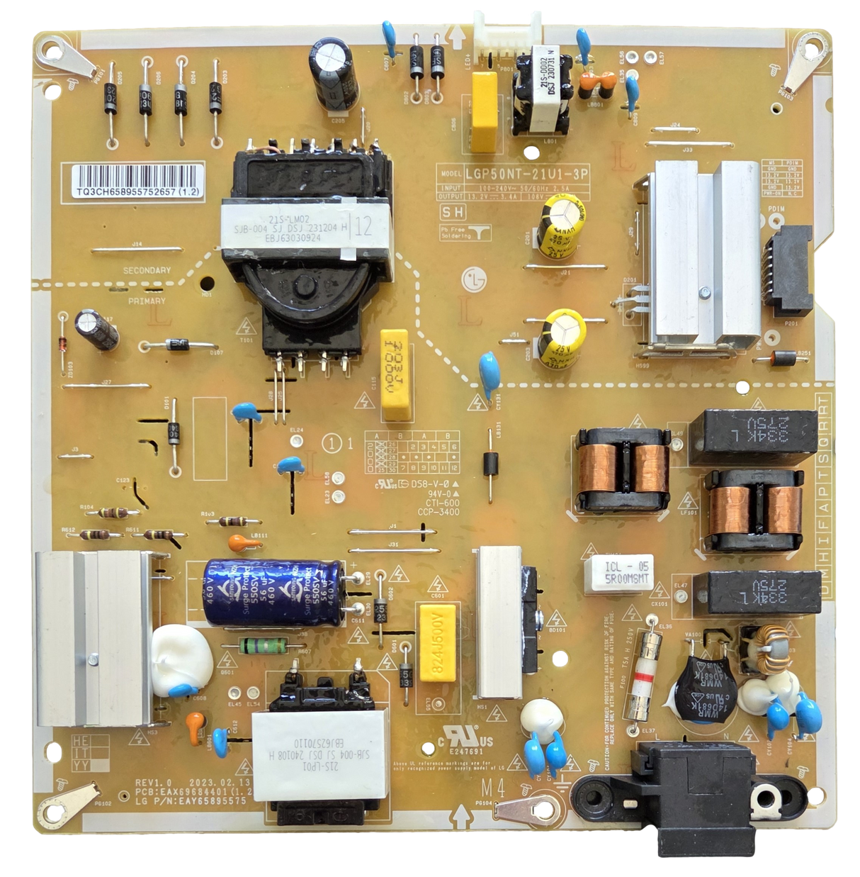 EAY65895575 LG Power Supply Board, EAX69684401(1.2), 50UL3J-M.AUSGLRM
