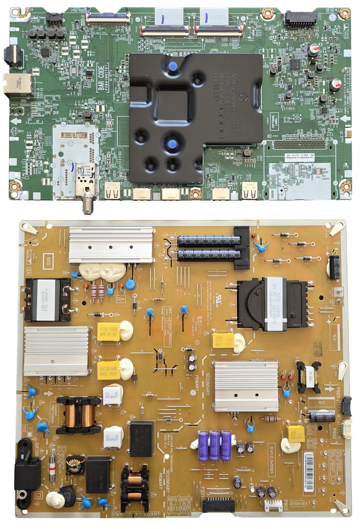 65QNED80TUC LG TV Repair Parts Kit, EBT67874202 Main Board, EAY65895427 Power Supply, 65QNED80TUC.BUSCLKR, 65QNED80TUC