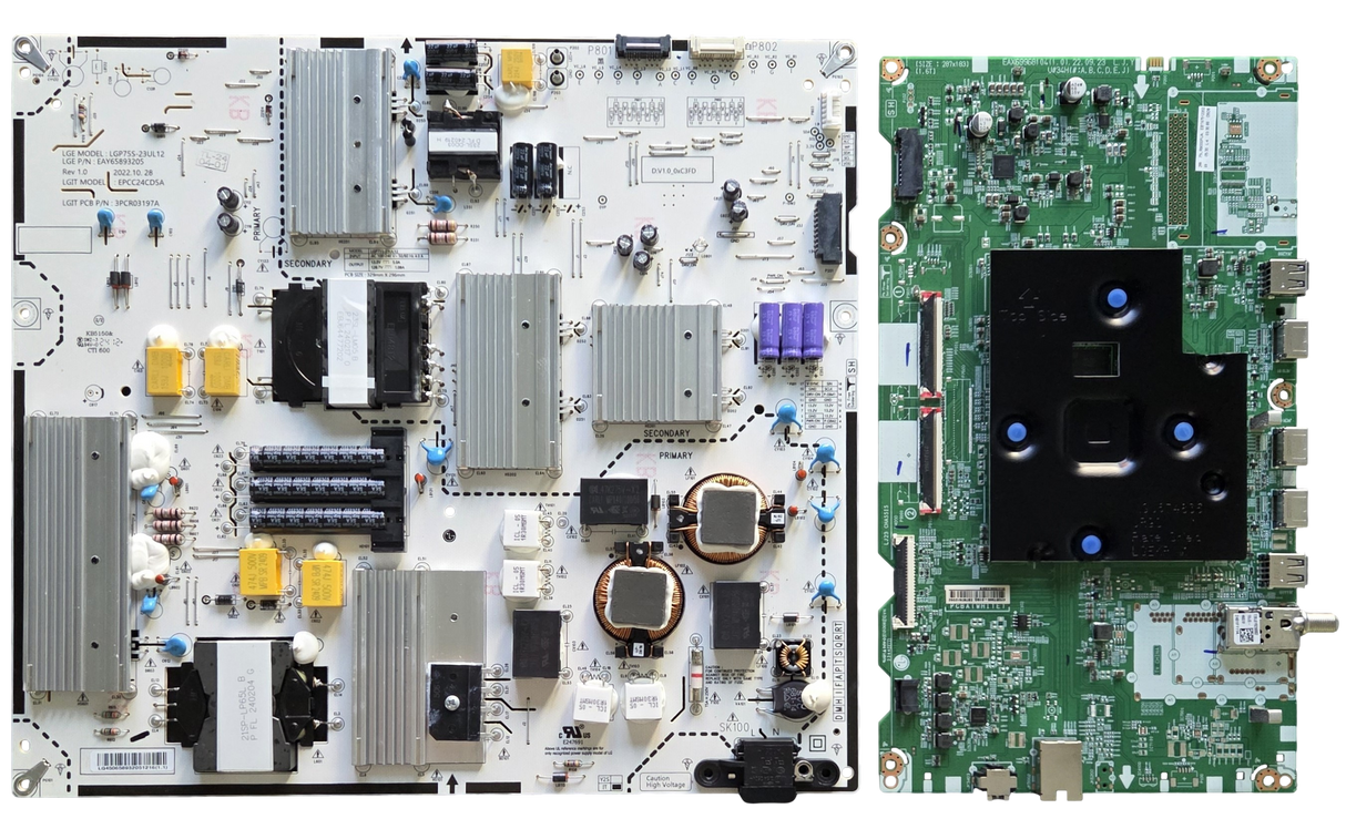75UR9000PUA LG TV Repair Parts Kit, EBT67512202 Main Board, EAY65893205 Power Supply, EAT65193202 Wifi, 75UR9000PUA.BUSCLKR, 75UR9000PUA