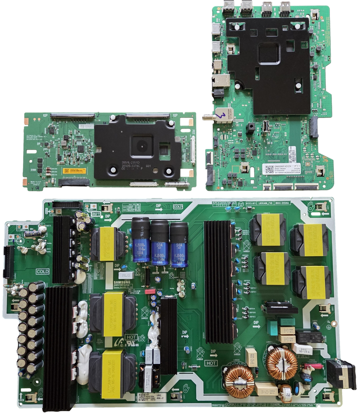 QN83S90FAEXZA Samsung TV Repair Parts Kit, BN94-18626X Main Board, BN44-01326A Power Supply, 6871L-8115A T-Con, QN83S90FAEXZA