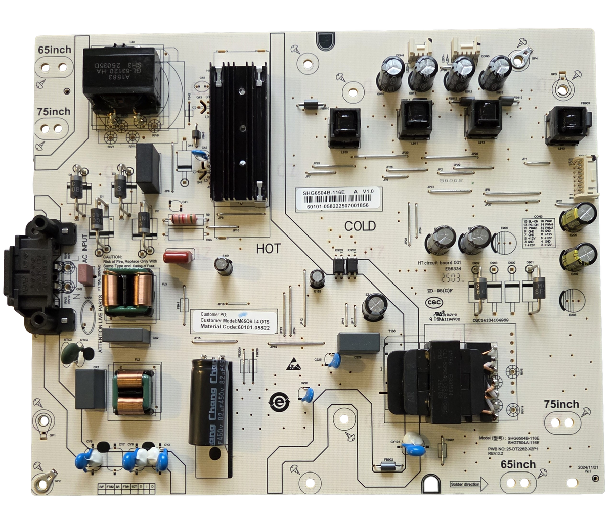 60101-05822 Vizio Power Supply, 60101-05822, SHG6504B-116E, M65Q6-L4