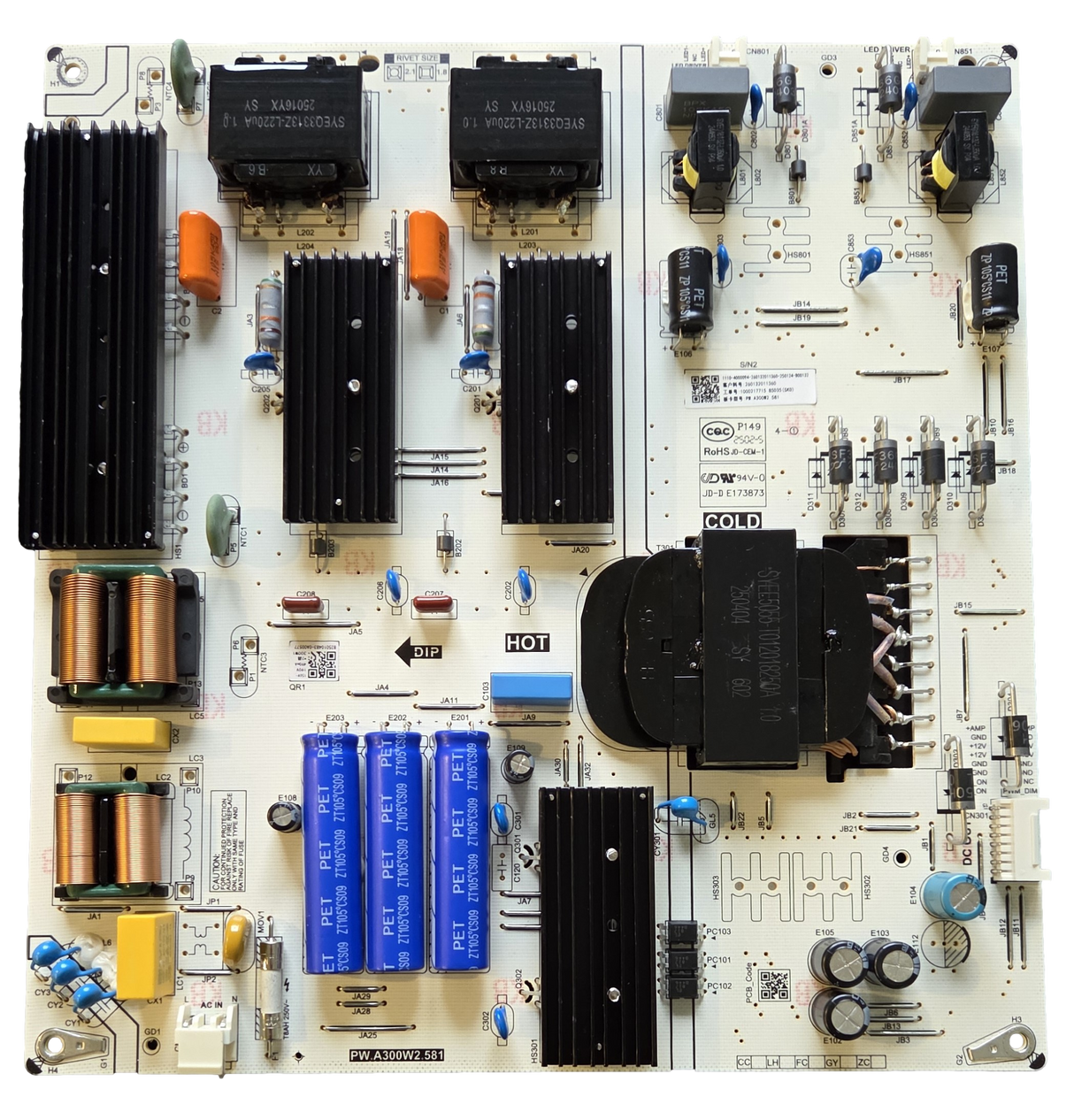 260132011360 Insignia Power Supply Board, PW.A300W2.581, NS-85F501NA26