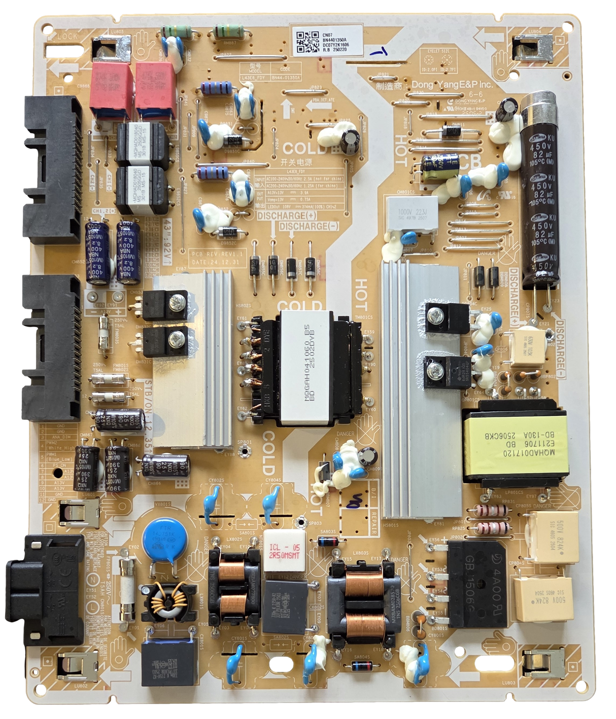 BN44-01350A Samsung Power Supply Board, L43E8_FDY, QN43Q8FAAFXZA